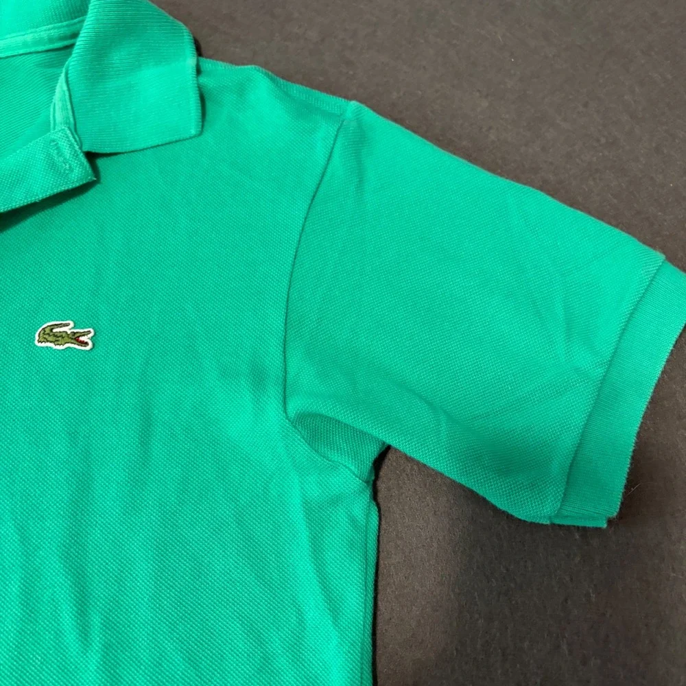 Lacoste Polo Shirt Kids Unisex Eu 14 Teen Green Short Sleeve Preppy Core Logo